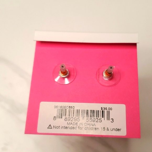 Betsey Johnson Pink Gummy Bear Heart Earrings - Picture 4 of 5